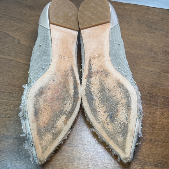 GORGEOUS Badgley Mishka Adrienne Embellished Cream Pink Ballet Flats, Womens 9.5 - Picture 13 of 16